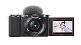 Sony Alpha ZV-E10L | APS-C spiegellose Wechselobjektiv-Vlog-Kamera (schwenkbarer Bildschirm für Vlogging, 4K-Video, Echtzeit-Augen-Autofokus), Schwarz