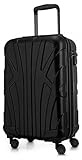 Suitline Handgepäck Hartschalen-Koffer Koffer Trolley Rollkoffer Reisekoffer, TSA, 55 cm, ca. 34 Liter, 100% ABS Matt, Schwarz