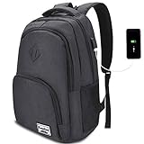 YAMTION Rucksack Laptop 17.3 Zoll Schulrucksack Herren mit USB-Ladeanschluss für Arbeit Schule Reisen Camping